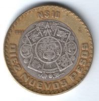 10 песо 1994 г. Мексика