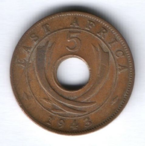 5 центов 1943 г. Восточная Африка