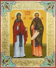 Икона Антоний и Феодосий Печерские (рукописная)