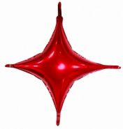 Шар (18"/ 46см) звезда с хвостиками, красный