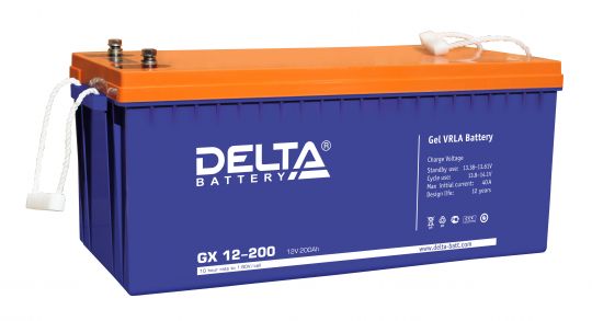 Аккумулятор свинцово-кислотный АКБ DELTA (Дельта) GX 12-200 12 Вольт 200 Ач (Gel)