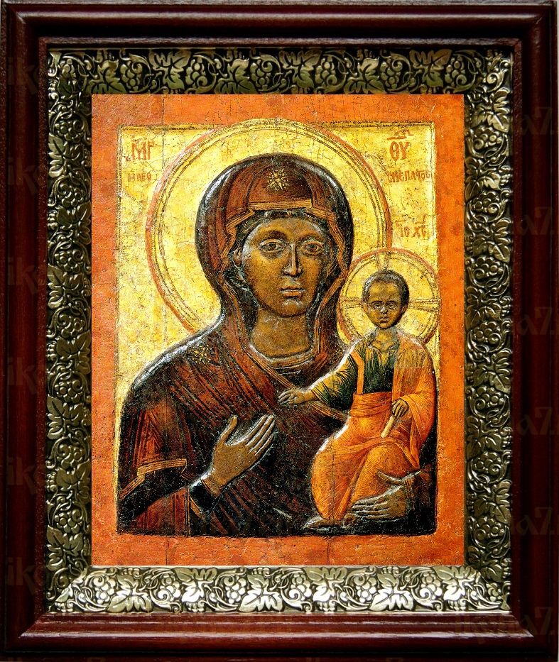 Влахернская икона Божьей Матери (19х22), темный киот