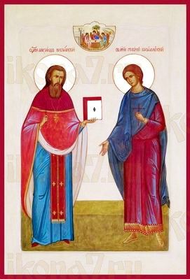 Икона Александр Вислянский и Григорий Богоявленский (рукописная)