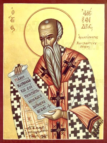Икона Александр Константинопольский, святитель (рукописная)