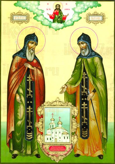 Икона Александр Пересвет и Андрей Ослябя (рукописная)