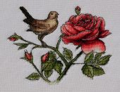 Схема для вышивки крестом Соловей и роза. Отшив.