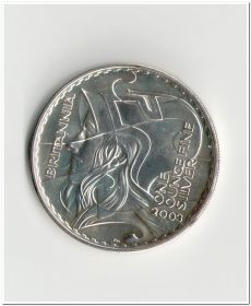 2 фунта Великобритания 2003 года Голова Британии, серебро, капсула