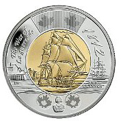 Фрегат Шеннон 2 доллара  Канада 2012  серия “Война 1812 года”