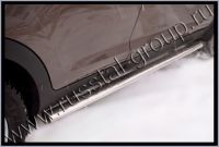 Пороги труба d75х42 овал Honda CR-V 2010-2012