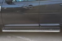 Пороги труба d42 с листом (Лист нерж, проф.нерж)(Вариан3) Land Rover Freelander 2 2013