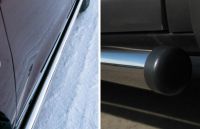 Пороги труба d76 с накладкой (вариант 2) Mitsubishi Outlander 2015-