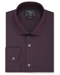 Мужская рубашка бордовая T.M.Lewin сильно приталенная Fitted (54515)