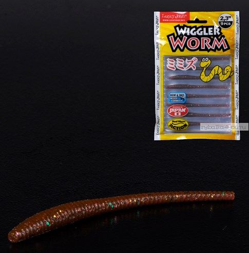 Слаг Lucky John Pro Series Wiggler Worm 58 мм / упаковка 9 шт / цвет S13