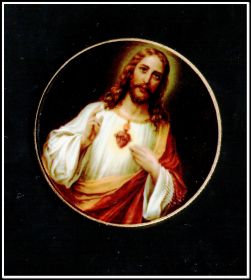 Иисус Христос сердце смотрит прямо жетон цветной принт, сувенирная