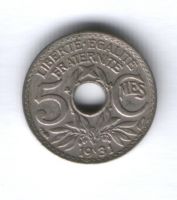 5 сантимов 1931 г. Франция