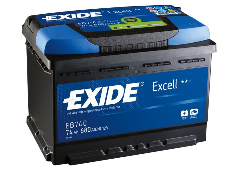Автомобильный аккумулятор АКБ Exide (Эксайд) Excell EB740 74Ач о.п.