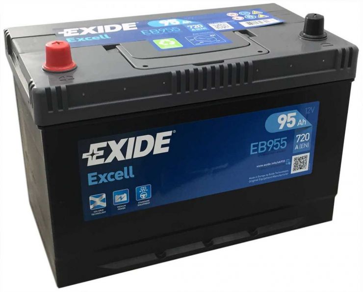 Автомобильный аккумулятор АКБ Exide (Эксайд) Excell EB955 95Ач п.п.