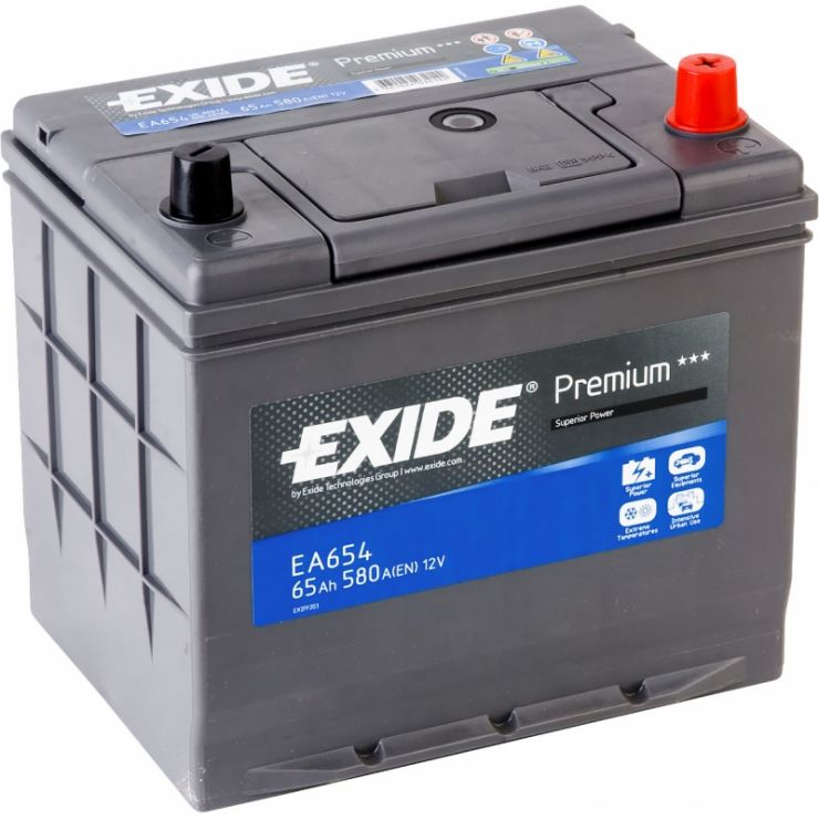 Автомобильный аккумулятор АКБ Exide (Эксайд) Premium EA654 65Ач о.п.