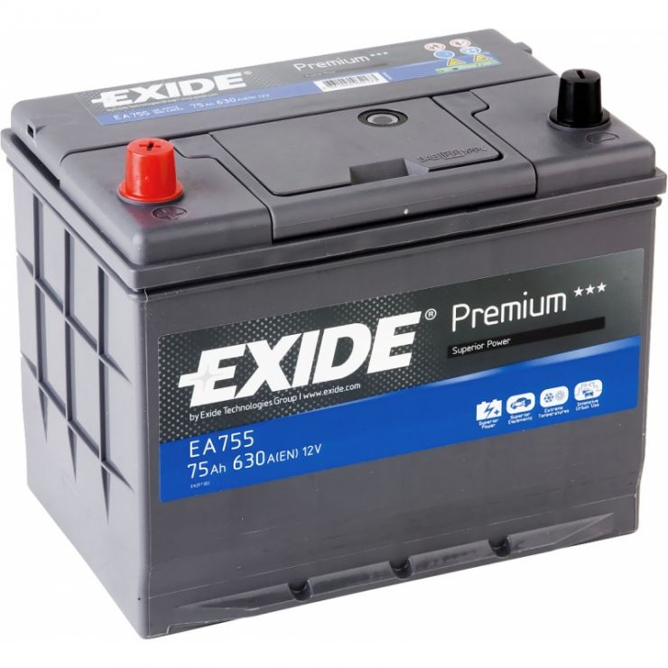 Автомобильный аккумулятор АКБ Exide (Эксайд) Premium EA755 75Ач п.п.