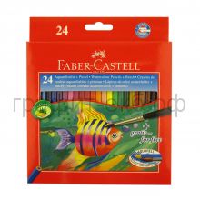 Карандаши акв.24цв.Faber-Castell Colour Pencils с кисочкой 114425