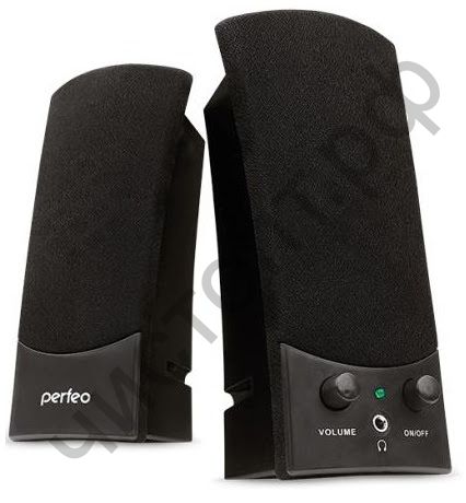 Актив.колонки 2.0 Perfeo "UNO" , мощность 2х3 Вт (RMS), чёрн, USB  (PF-210)