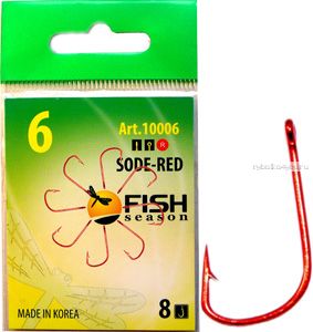 Крючок Fish Season Sode ring одинарный покрытие Red(Артикул: 10006-R)