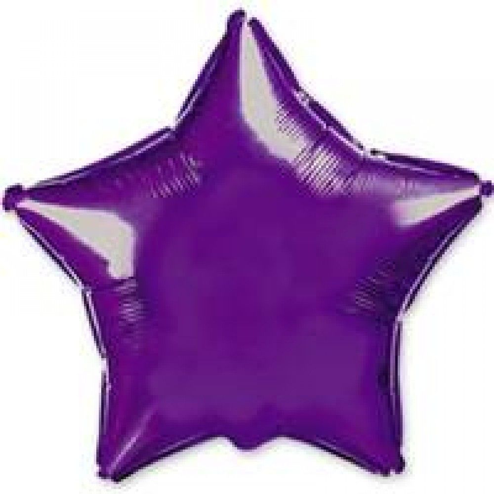 Звезда фиолетовая большая шар фольгированный с гелием