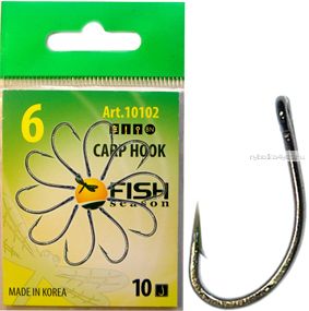 Крючки Fish Season Carp Hook  одинарные, покрытие BN ( упаковка 10 шт) (Артикул: 10102)