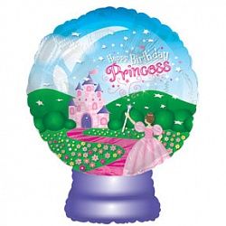 Стеклянный шар с принцессой фольгированный шар с гелием