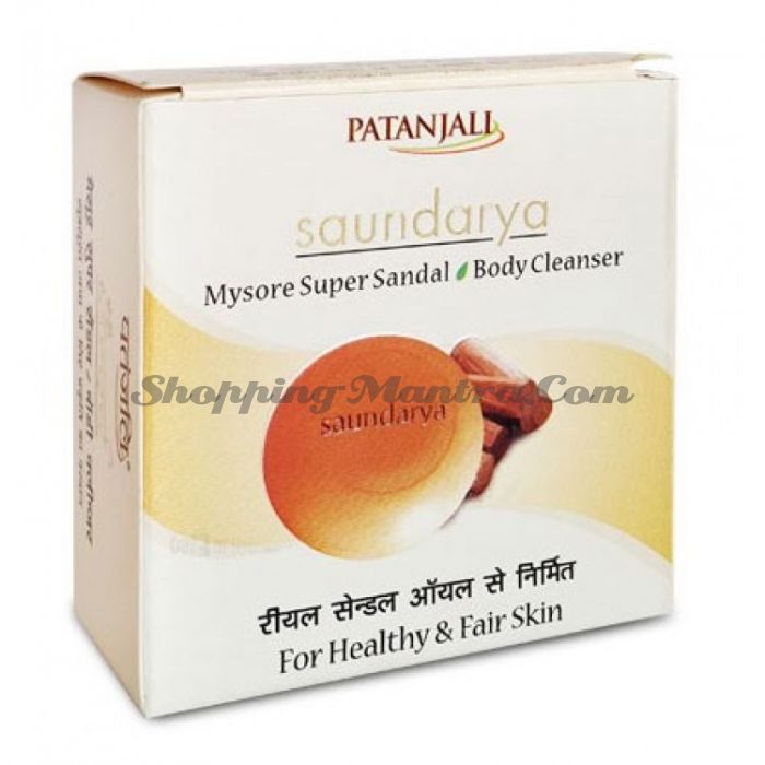 Мыло для лица и тела Майсурский Супер Сандал Патанджали Аюрведа / Divya Patanjali Saundarya Mysore Super Sandal Body Cleanser