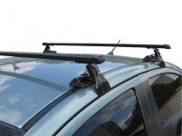 Универсальный багажник на крышу Муравей Д-1, на Hyundai Accent, стальные прямоугольные дуги