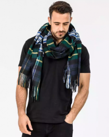Роскошный большой плотный шарф, высокая плотность, 100 % драгоценный кашемир ,  Тартан клана Гордон (премиум)