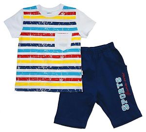 Яркий комплект для малыша с шортами и футболкой