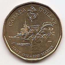 100 лет королевскому флоту Канады 1 доллар Канада 2010