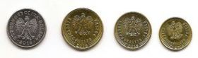 Набор регулярных монет Польша 2016 (4 монеты)