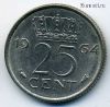 Нидерланды 25 центов 1964