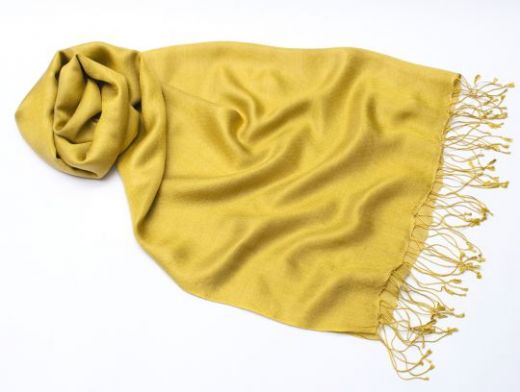 Шёлк + шерсть, желтый шарф палантин (Москва)