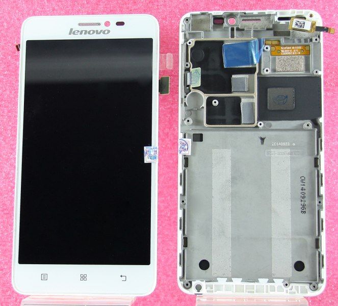 LCD (Дисплей) Lenovo S850 (в сборе с тачскрином) (white) (в раме) Оригинал