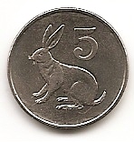 Заяц 5 центов Зимбабве  1997
