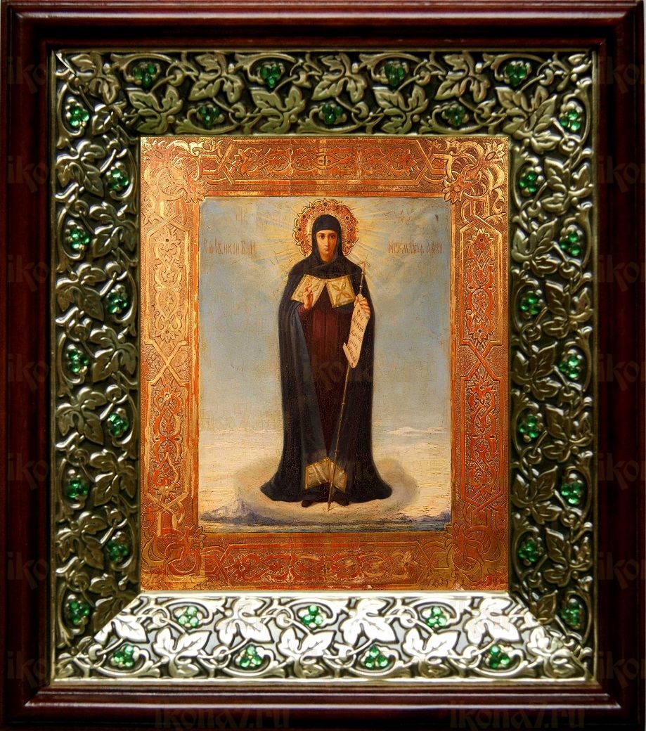 Афонская икона Божьей Матери (21х24), киот со стразами