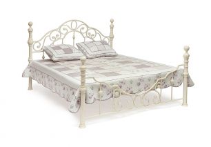 Кровать металлическая VICTORIA 160*200 см (Queen bed), Античный белый (Antique White)