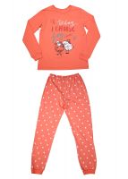 Пижама персиковая для девочки Клевер 761881