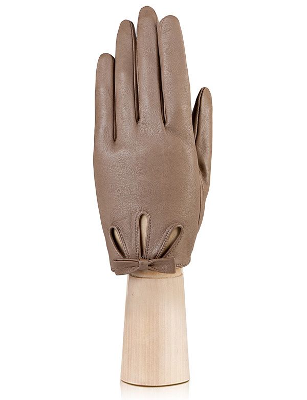 Кожаные перчатки с разрезами и бантиком ELEGANZZA GR01-00014250