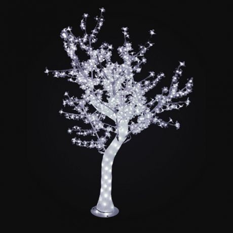 LED дерево "Сакура с белыми цветами" 1,8м, акриловый ствол