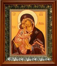 Донская икона Божьей Матери (19х22), светлый киот