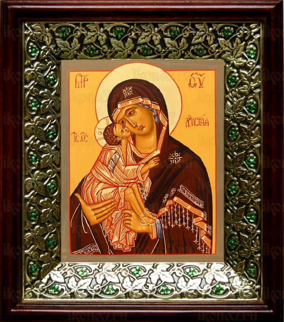 Донская икона Божьей Матери (21х24), киот со стразами