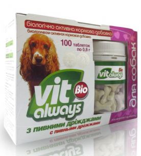 Виталвейс-Био витамины для собак с пивными дрожжами (банка) №100