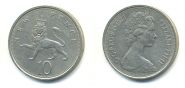 10 пенсов Великобритания 1973г