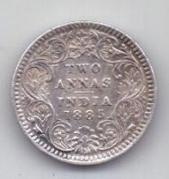 2 анны 1885 г. AUNC. Индия (Великобритания)