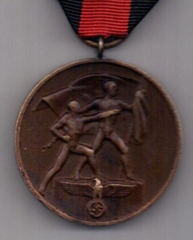 медаль 1938 г. Присоединение Судетской области к Германии.